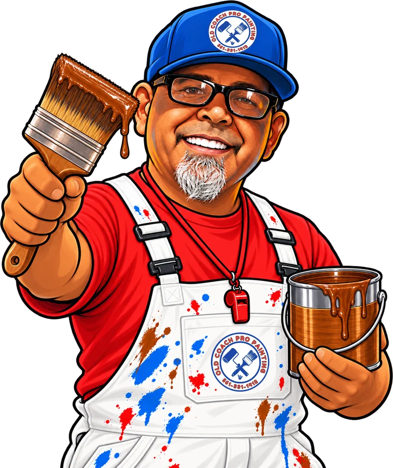 The Coach mascot for Deck Staining